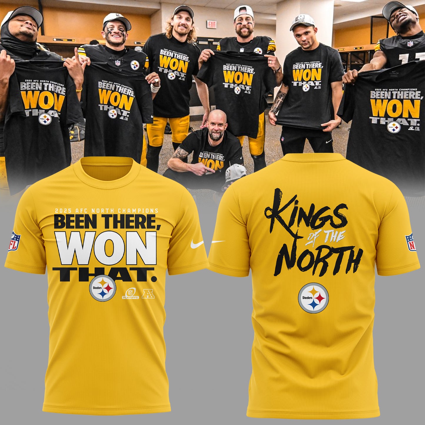 Limited Edition 2025 AFC North Champions T-Shirt - Yellow