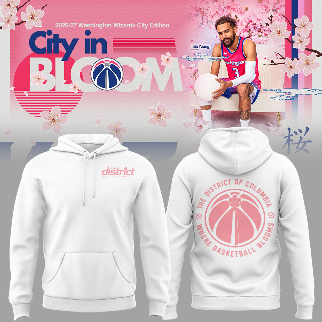 Washington Wizards Merch - Cherry Blossom Hoodie - City In Bloom Collecions