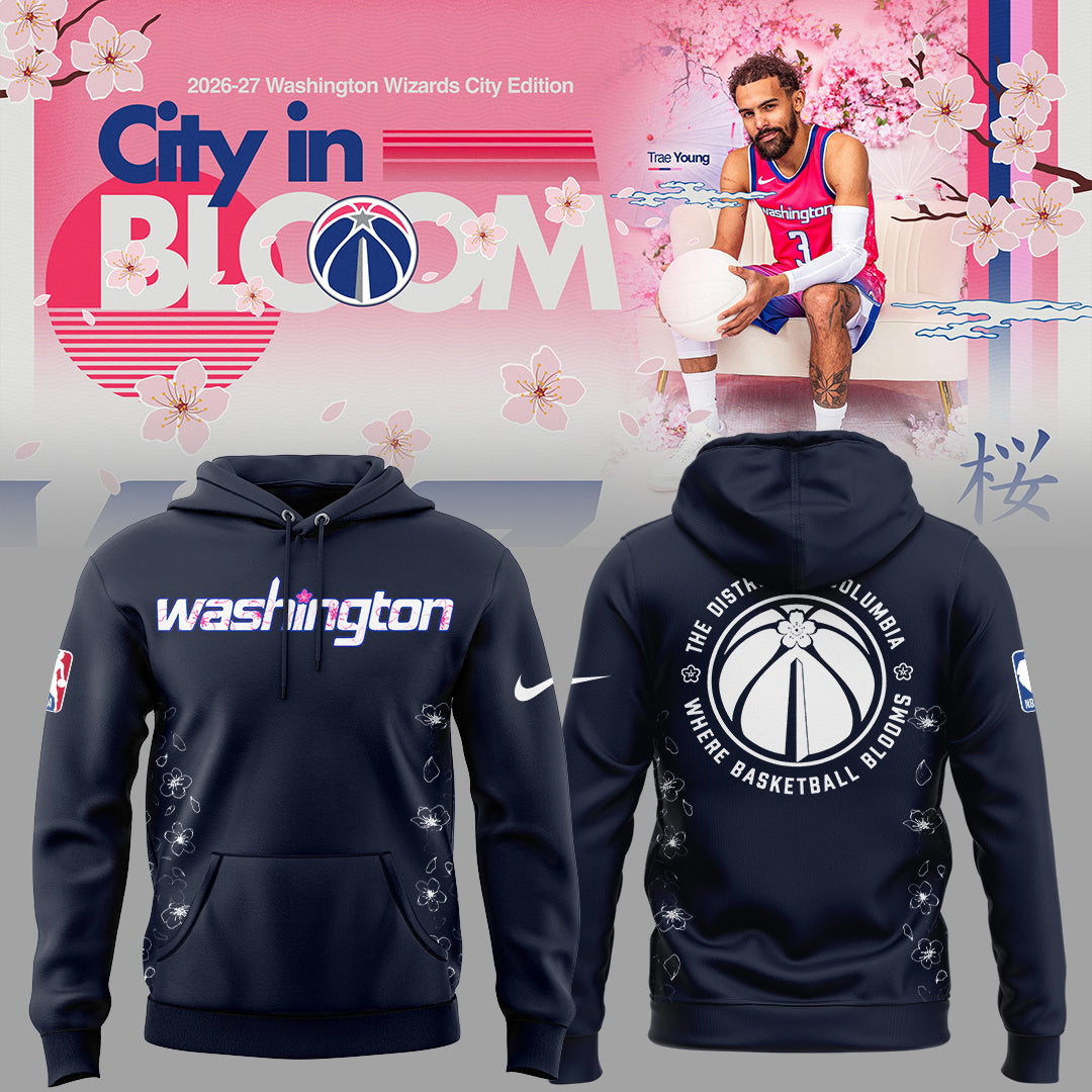 Washington Wizards Merch - Cherry Blossom Hoodie - City In Bloom Collecions