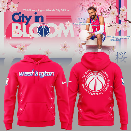 Washington Wizards Merch - Cherry Blossom Hoodie - City In Bloom Collecions