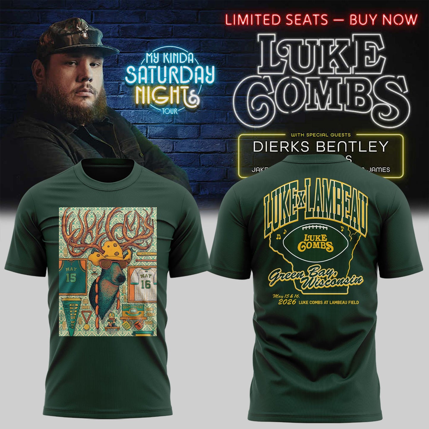 LC “My Kinda Saturday Nights Tour” at Lambeau Field Stadium Shirt