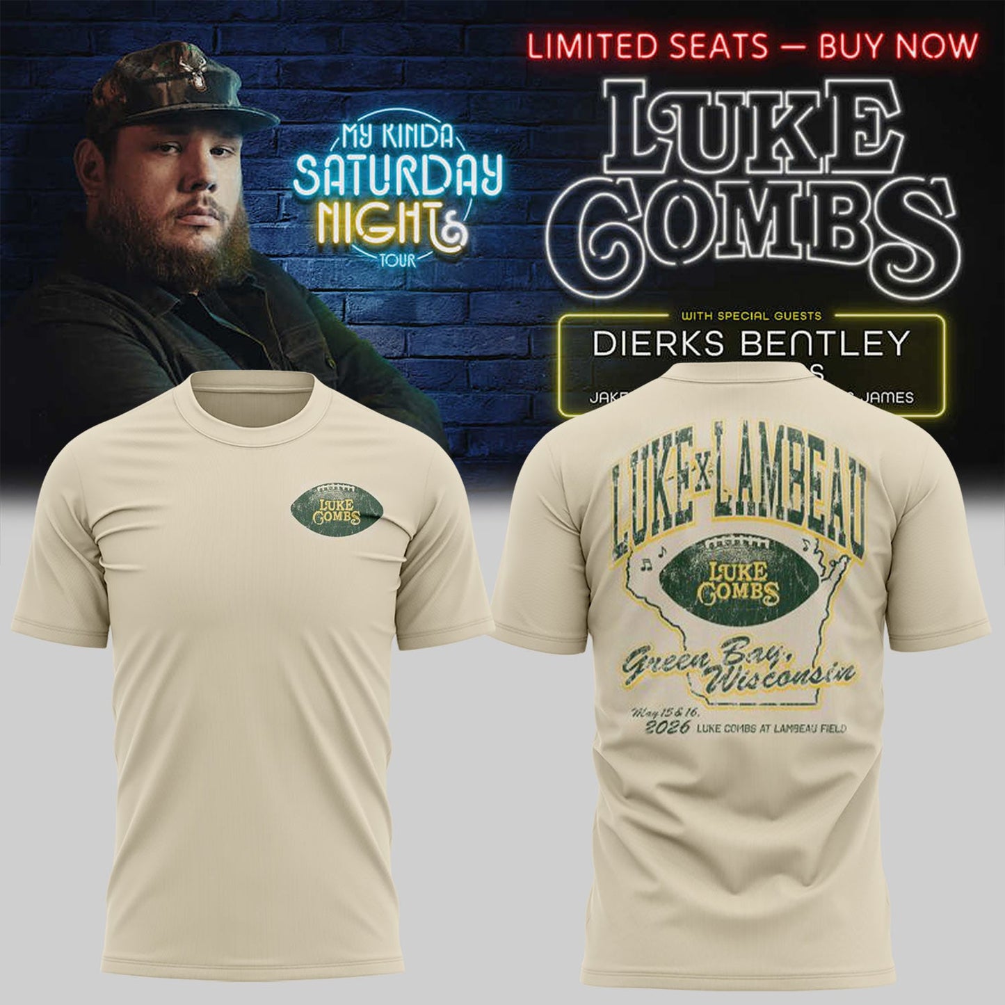 LC “My Kinda Saturday Nights Tour” at Lambeau Field Stadium Shirt