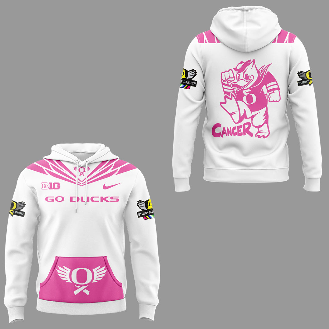 Limited Edition Oregon Ducks Breast Cancer Hoodie-KC10032515