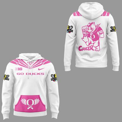 Limited Edition Oregon Ducks Breast Cancer Hoodie-KC10032515