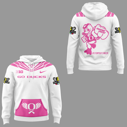 Limited Edition Oregon Ducks Breast Cancer Hoodie-KC10032516