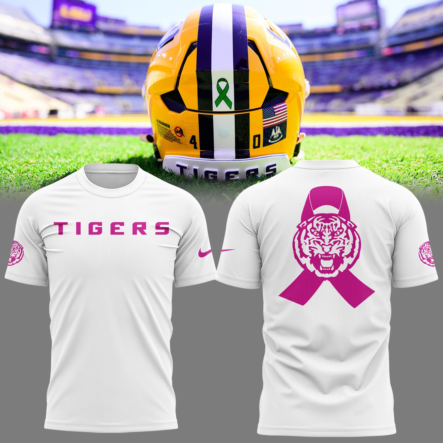 Limited Edition LSU Football Beat Cancer W TShirt-KC10162505