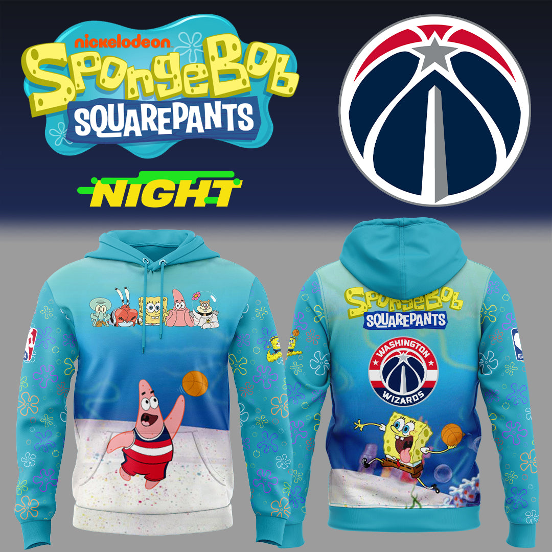Washington Wizards Merch - SpongeBob SquarePants Hoodie - City In Bloom Collecions