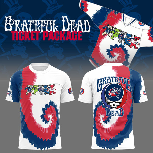 Limited Edition Columbus Blue Jackets x Grateful Dead Night TShirt