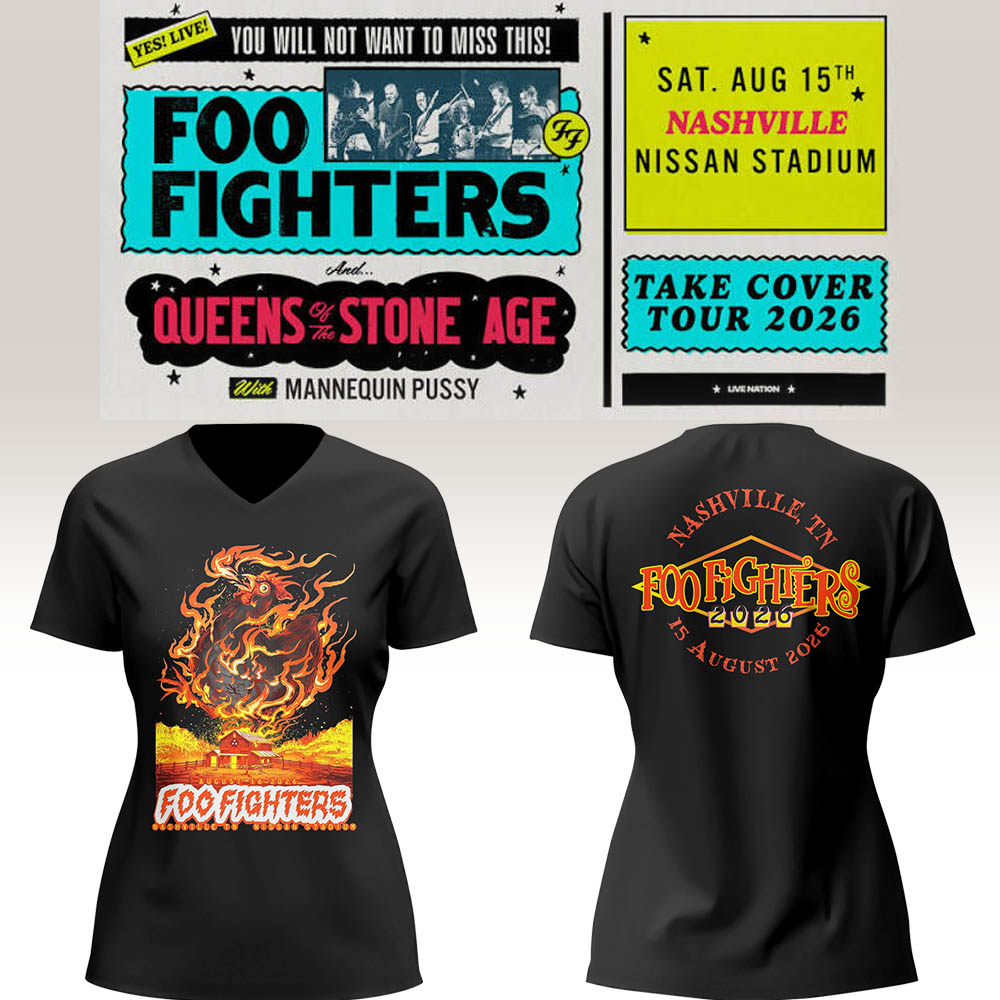 FF 🎸🎤 “Take Cover Tour 2026” in Nashville,TN V-neck TShirt