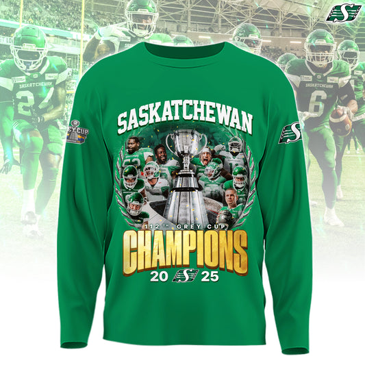 Saskatchewan Roughriders 112th Grey Cup champion Green Long Sleeve