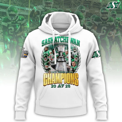 Saskatchewan Roughriders 112th Grey Cup champion White Hoodie Version 2