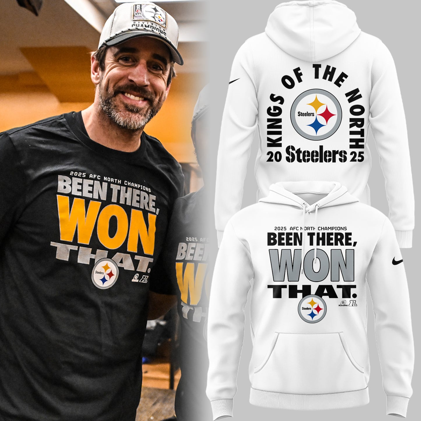 Limited Edition 2025 AFC North Champions Hoodie - White Version