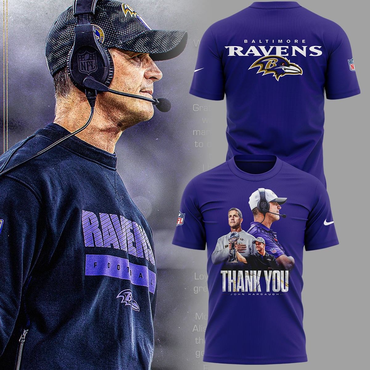 Limited Edition "Thank you Coach Harbaugh" Shirt-ND01072601