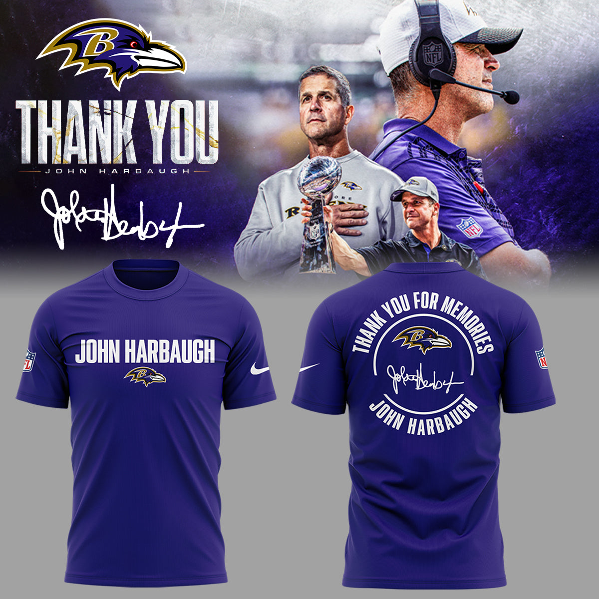 Limited Edition "Thank you Coach Harbaugh" Shirt-ND01072607