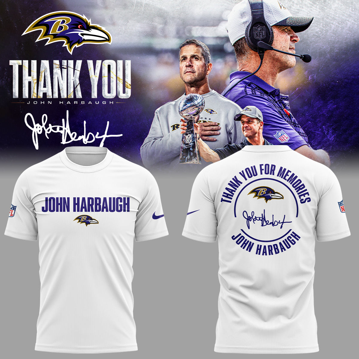 Limited Edition "Thank you Coach Harbaugh" Shirt-ND01072611