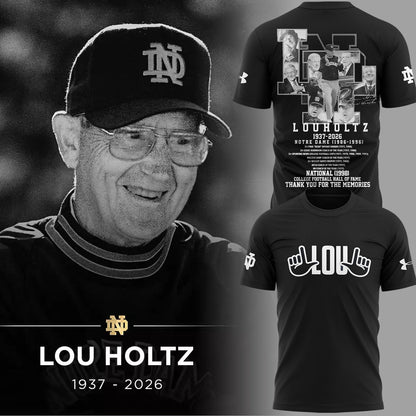 Limited Edition Irish FB Remembering the life and legacy of Lou Holtz 1937-2026 TShirt