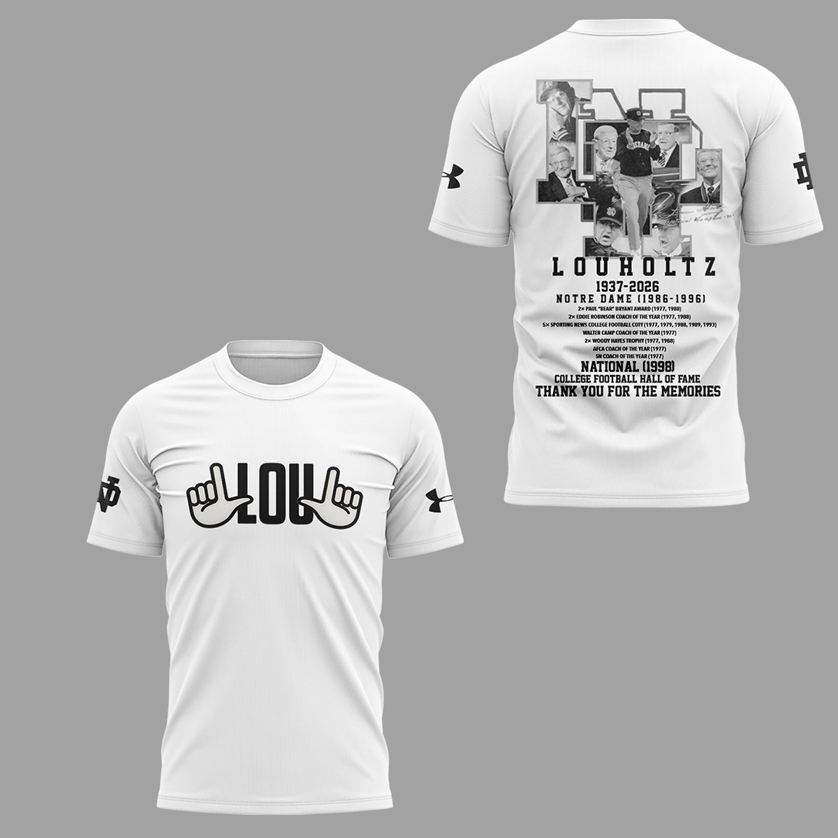 Limited Edition Irish FB Remembering the life and legacy of Lou Holtz 1937-2026 TShirt