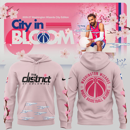 Washington Wizards Merch - Cherry Blossom Hoodie - City In Bloom Collecions