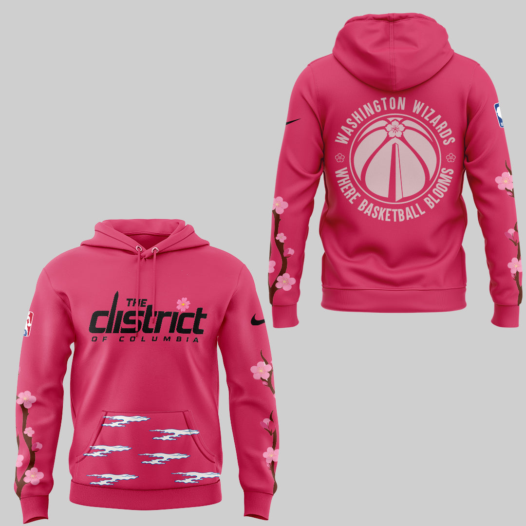 Washington Wizards Merch - Cherry Blossom Hoodie - City In Bloom Collecions