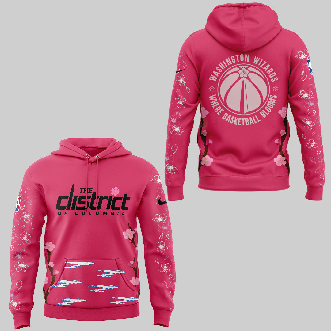 Washington Wizards Merch - Cherry Blossom Hoodie - City In Bloom Collecions