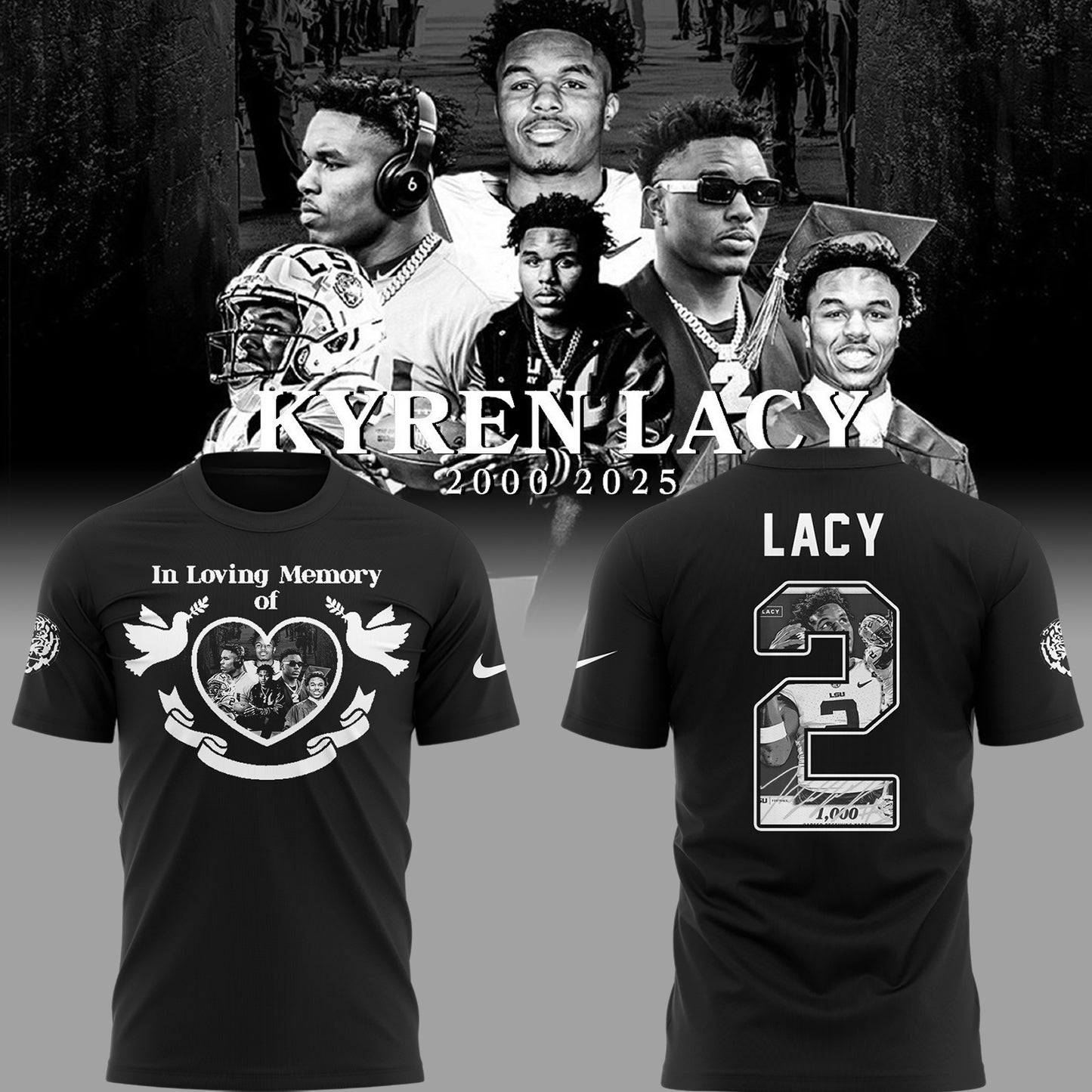 Tigers Football Limited RIP Lacy White T-Shirt-ND04142517