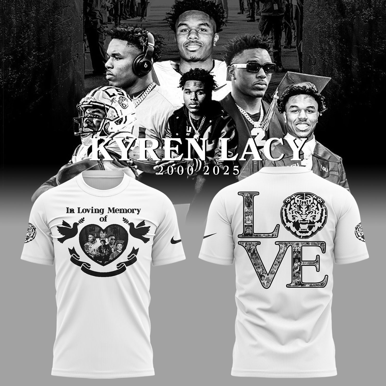 Tigers Football Limited RIP Lacy White T-Shirt-ND04142523