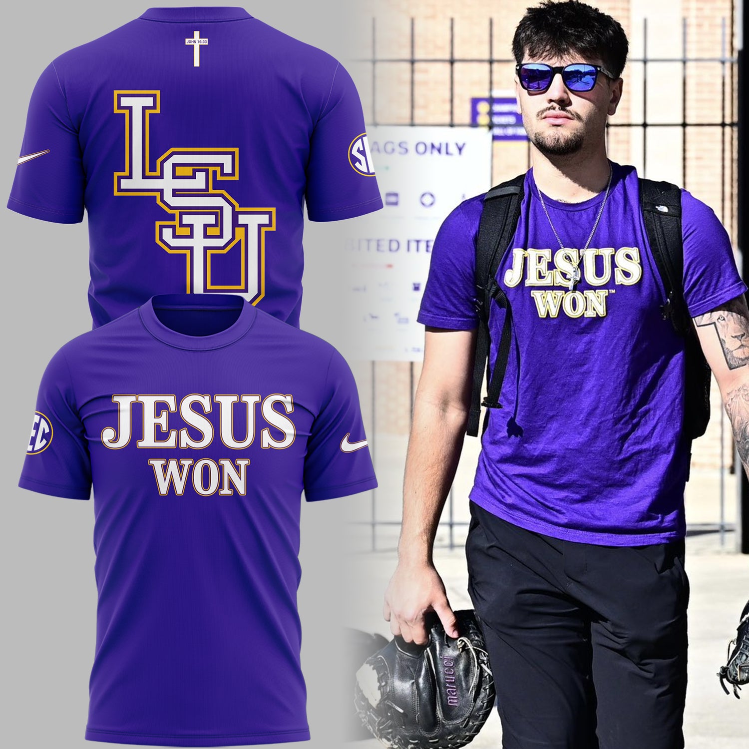 Limited Edition Tigers JESUS WON Purple TShirt-ND11042511