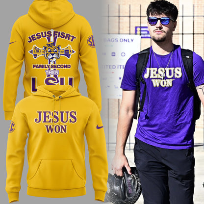 Special Edition Tigers JESUS WON Yellow Hoodie-ND11042512