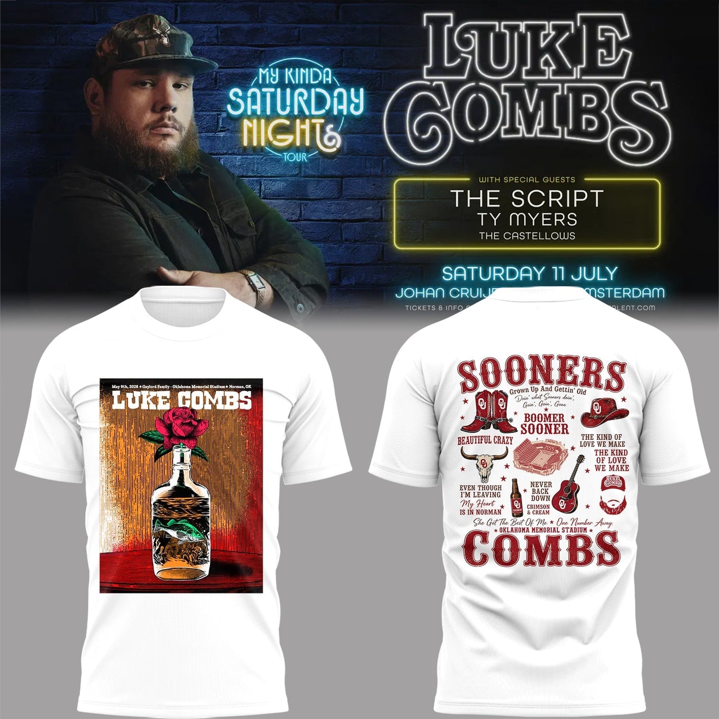 LC “My Kinda Saturday Nights Tour” Oklahoma Memorial Stadium Shirt