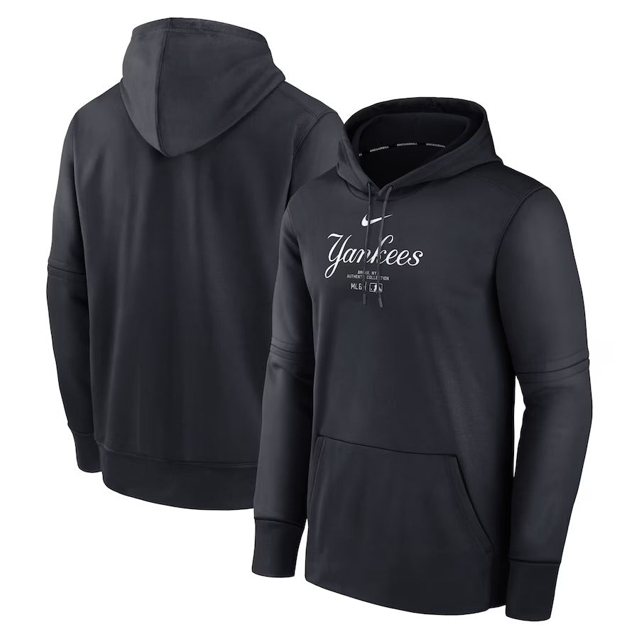 New York Yankees Nike Navy Authentic Collection Practice Performance Pullover Hoodie-PU091324362
