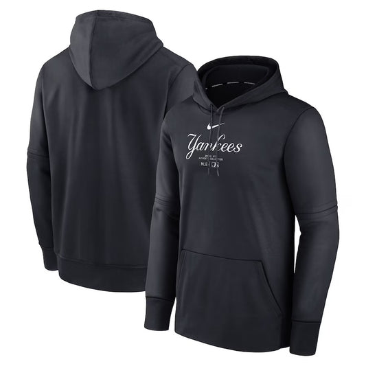 New York Yankees Nike Navy Authentic Collection Practice Performance Pullover Hoodie-PU091324362