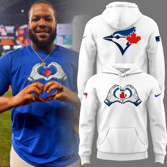 Limited Edition Blue Jays Baseball Vladdy George’s signature hand heart Hoodie