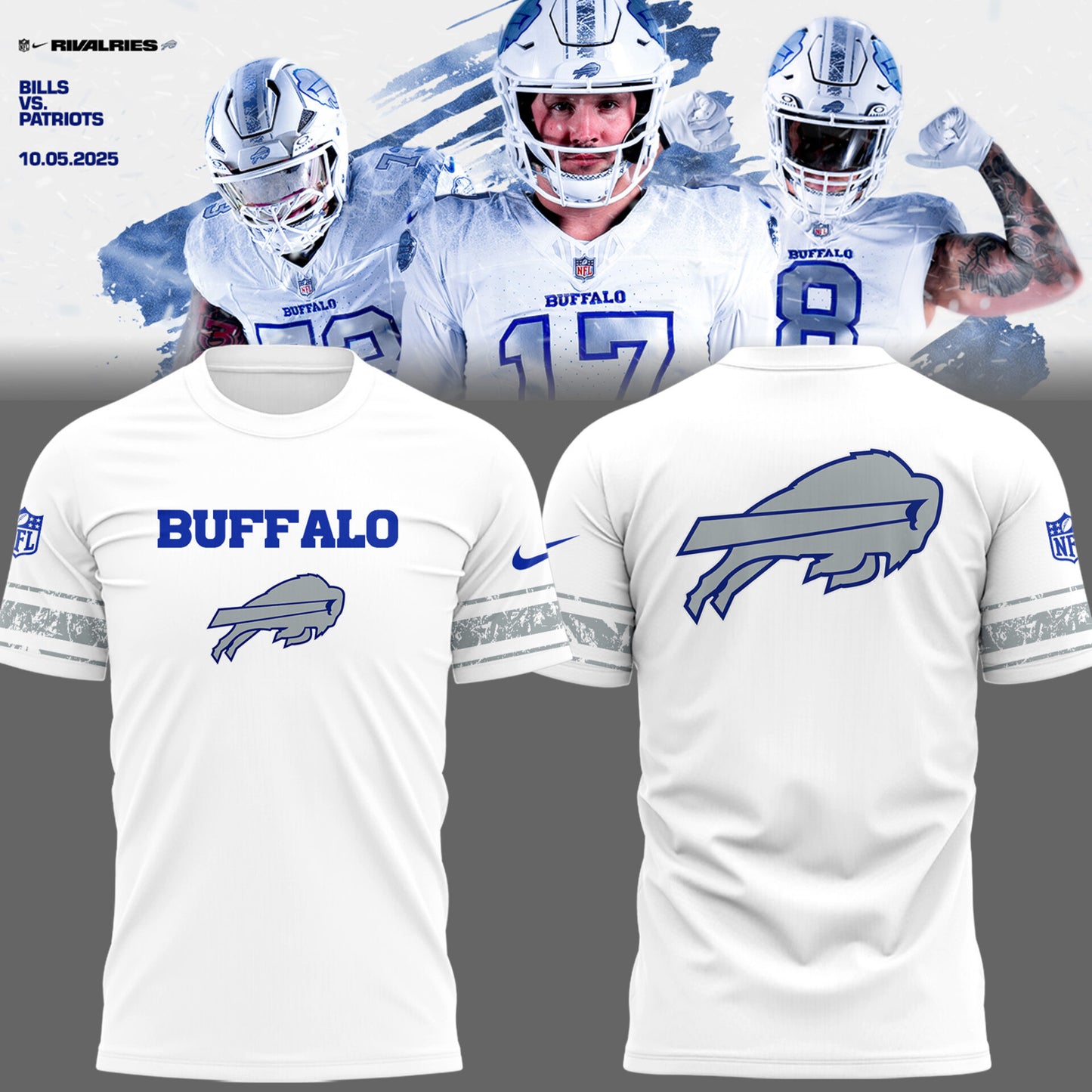 Buffalo Bills Cold Front Rivalries Tshirt | Cap | Joggers V2
