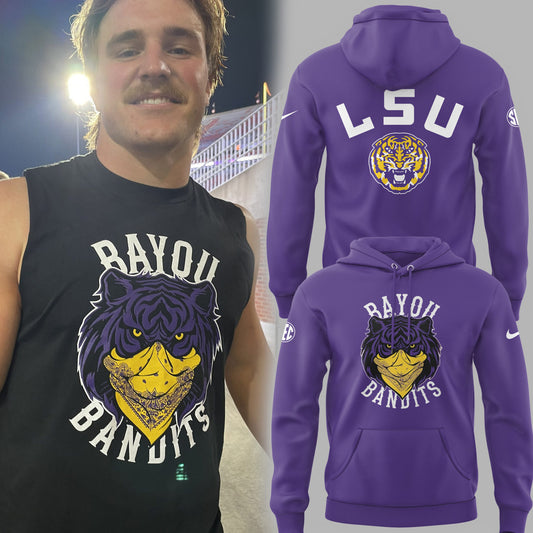 Limited Edition LSU Football Bayou Bandits Logo Hoodie-PU25090204