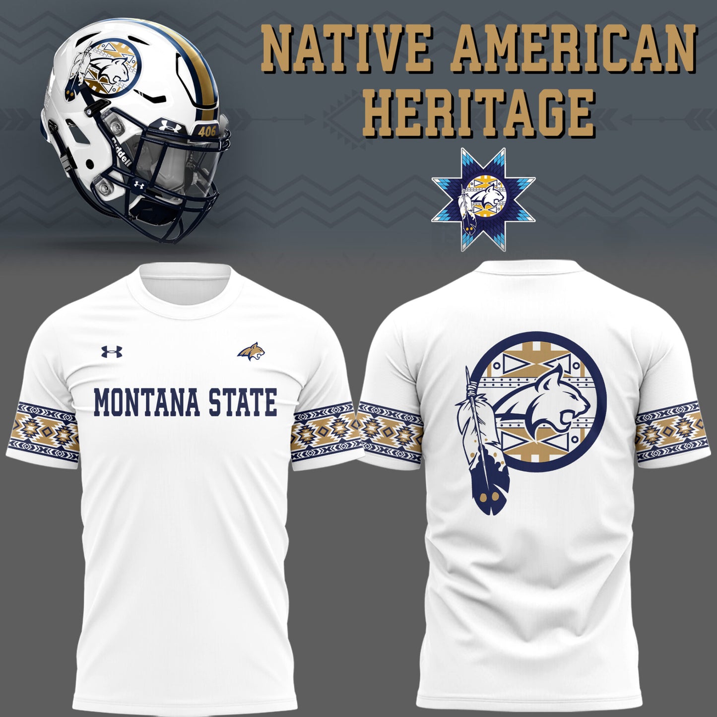 Limited Edition Montana State Football Native American Heritage Month W TShirt-PU25102305