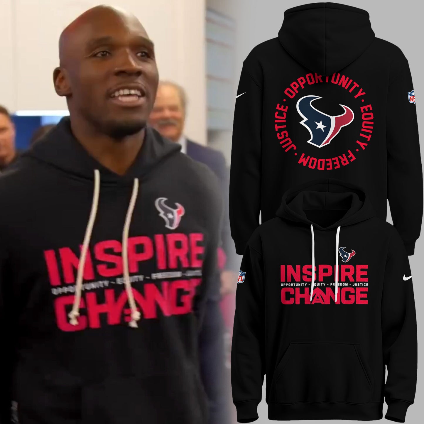 Houston Texans 2025 Inspire Change Hoodie v2