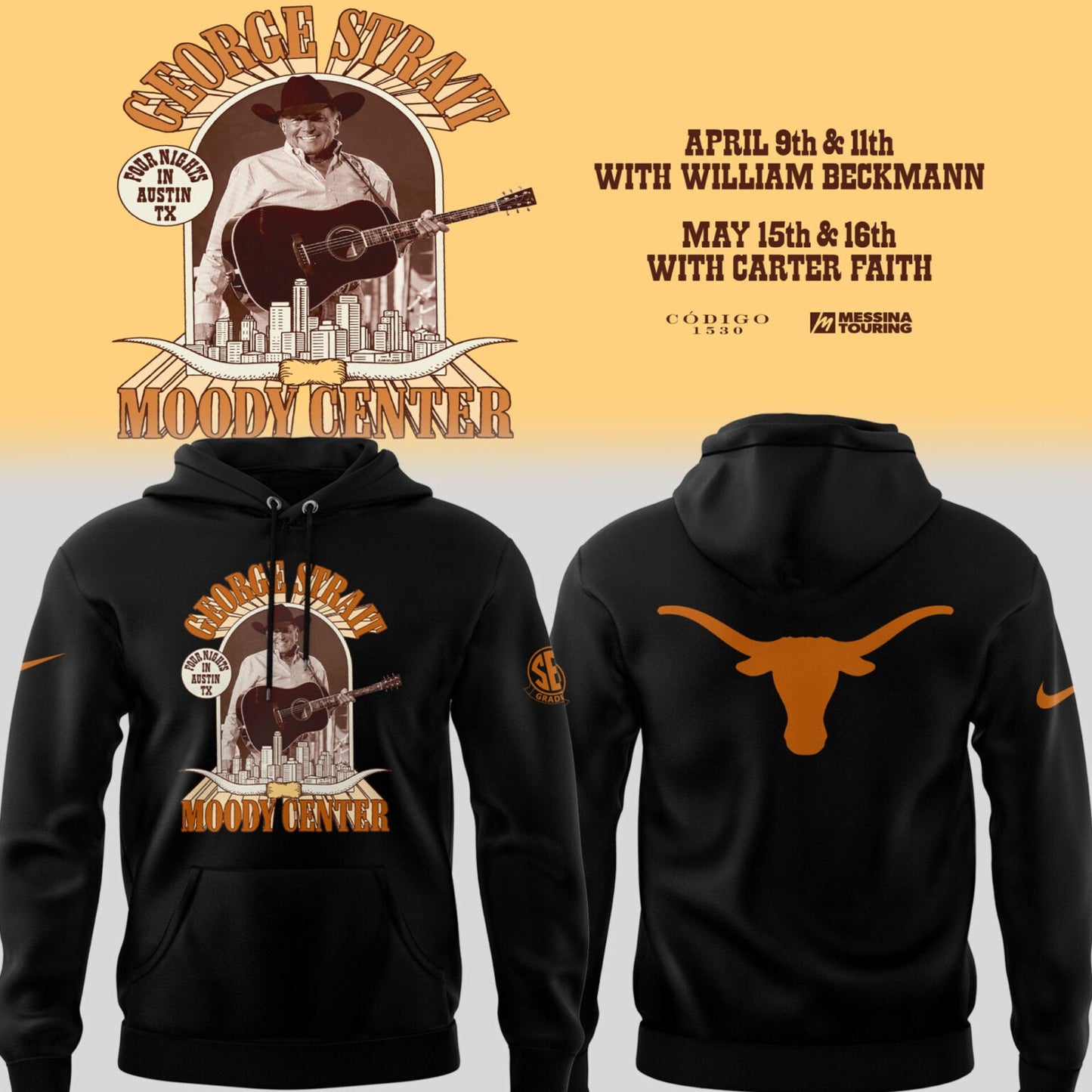 Texas 🏀 G.Strait returns to Moody Center on April 9 & 11 Hoodie