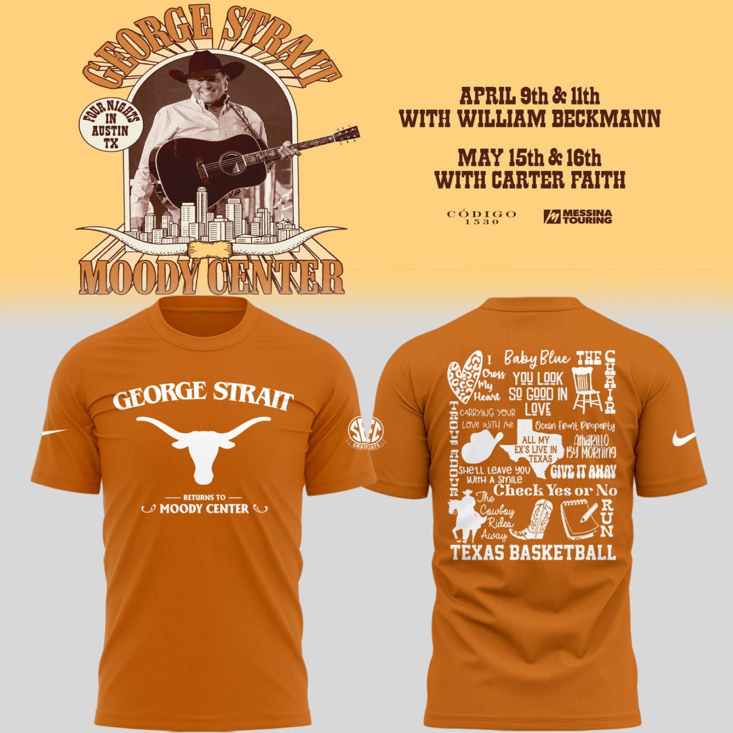 Texas 🏀 G.Strait returns to Moody Center on April 9 & 11 TShirt