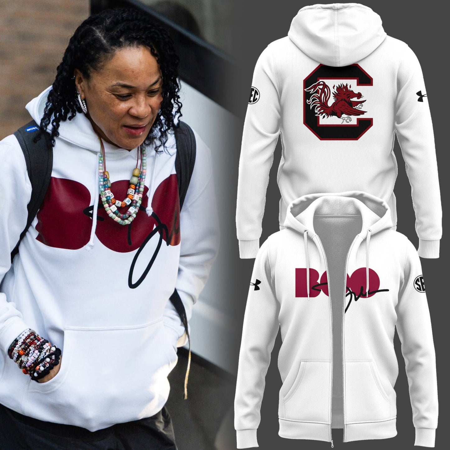 Limited Edition Dawn Staley BOO ZIP Hoodie-PU26021801
