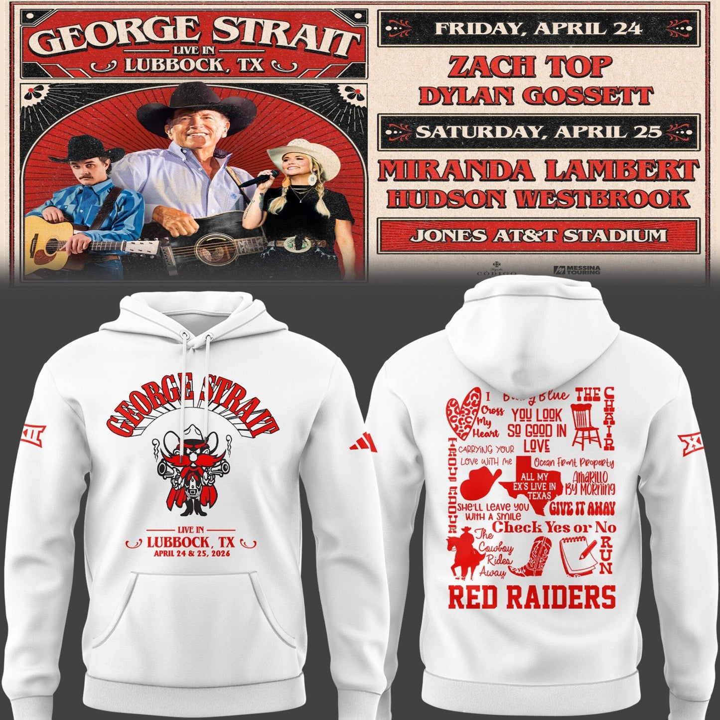 Limited Edition G. Strait x Texas Tech At Jones AT&T Stadium Hoodie