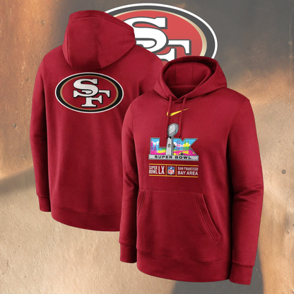 San Francisco 49ers Super Bowl LX Limited Edition Red Hoodie