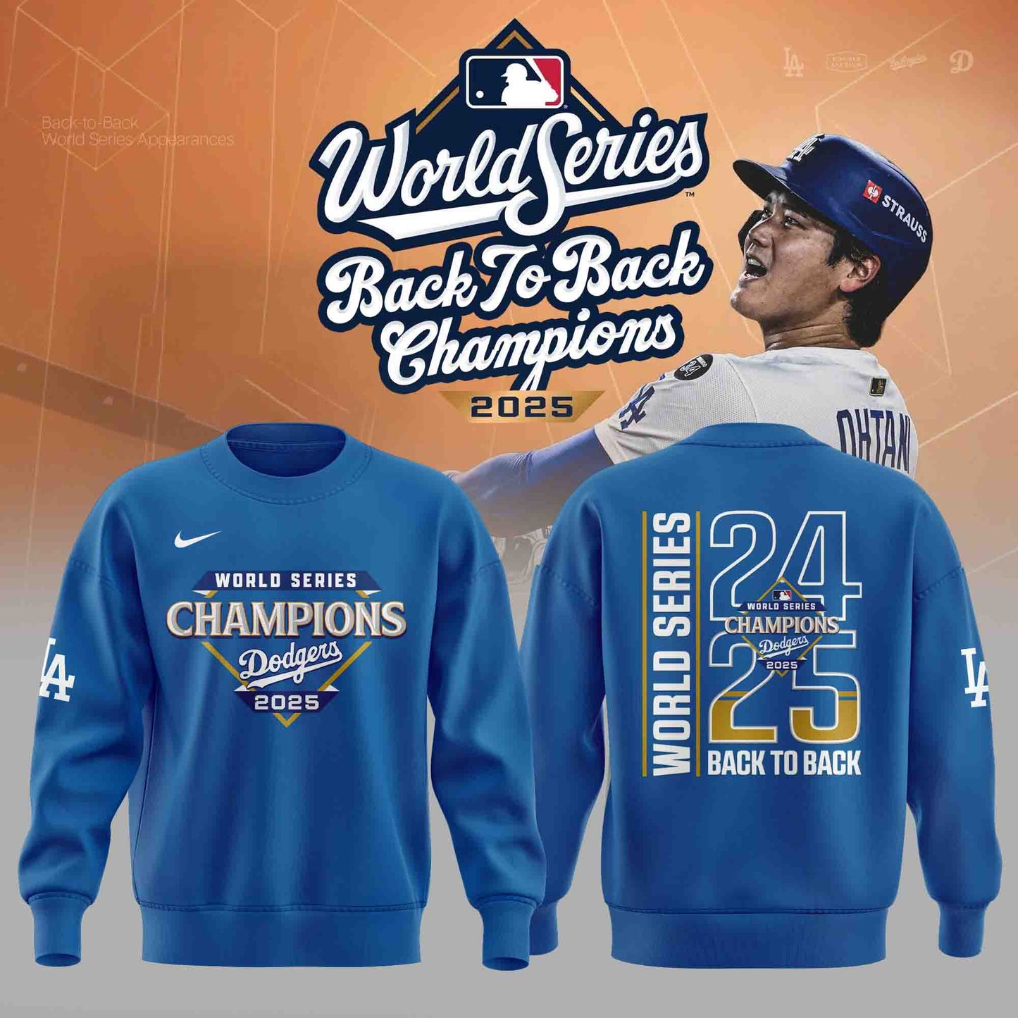 .Los Angeles Dodgers – 2025 Back to Back World Series Champions Sweatshirt