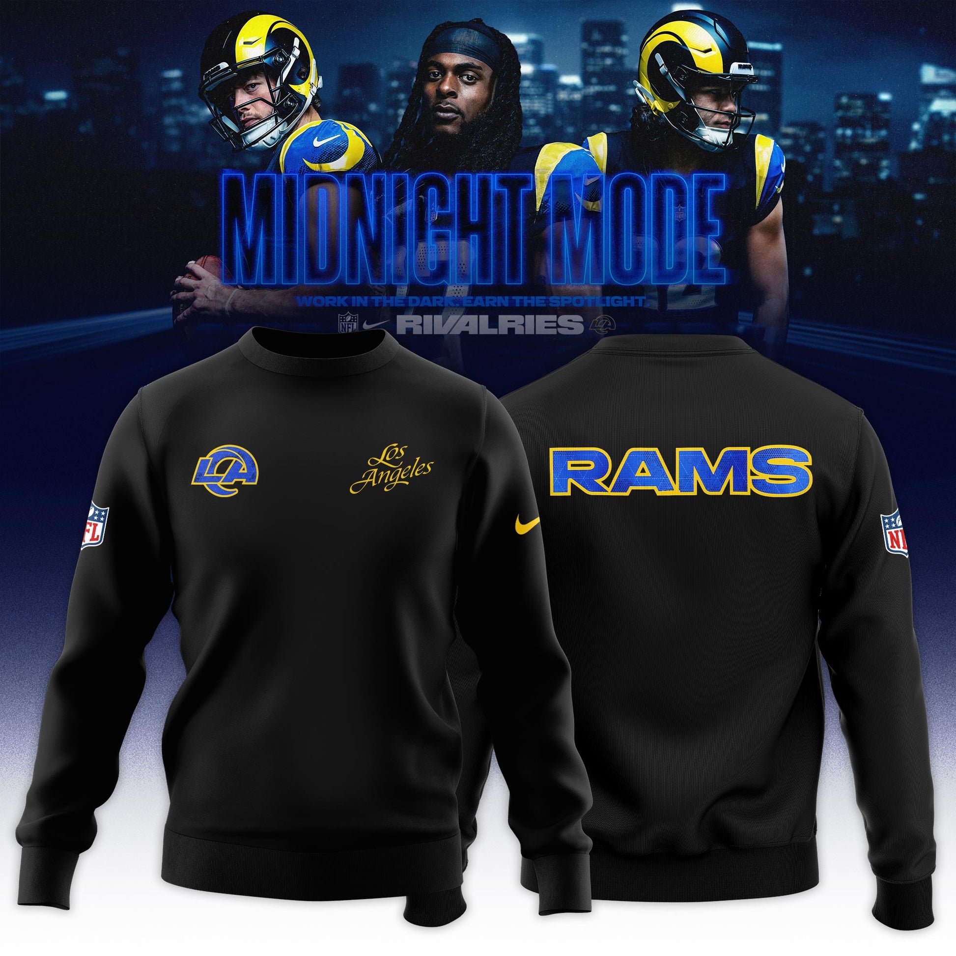 _ Los Angeles Rams Midnight Blue 2025 Rivalries Special Sweatshirt - Black
