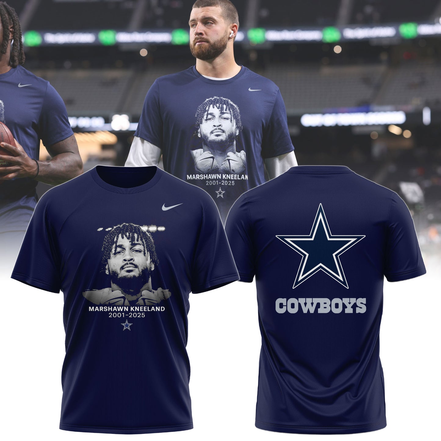 _ Dallas Cowboy Marshawn Kneeland 2001 2025 RIP Tee