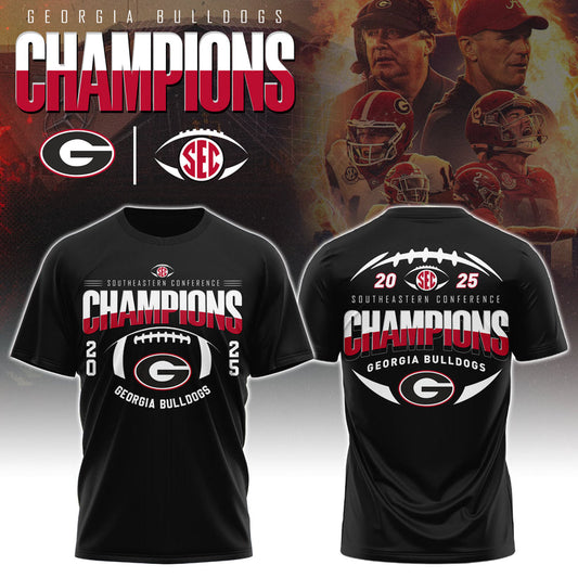 Georgia Bulldogs 2025 SEC Conference Champions Combo T-Shirt