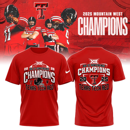 Texas Tech Red Raiders 2025 CHAMPIONS Big12 Football Combo T-shirt