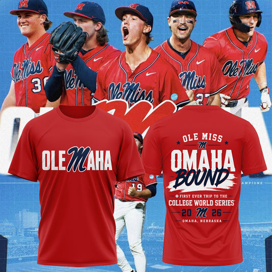 Ole Miss Rebels 2026 NCAA Baseball Men’s College World Series OMAHA T-Shirt