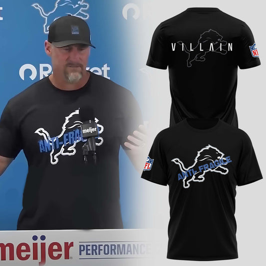 . FDan Campbell Detroit Lions Anti- Fragile Black Tshirt