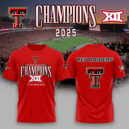 Texas Tech Red Raiders 2025 CHAMPIONS Big12 Football Combo T-shirt