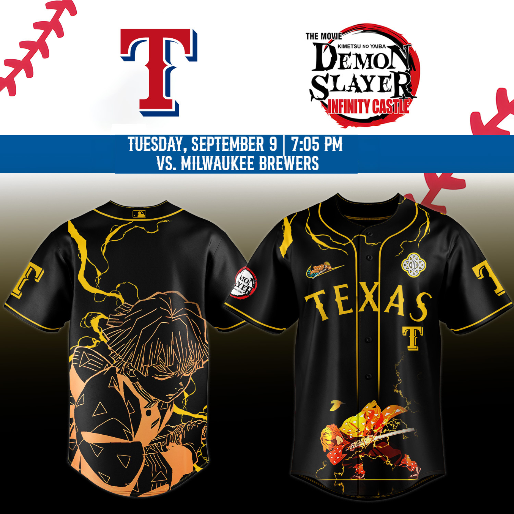 _,Texas Rangers _  Limited Edition Demon Slayer Jersey 2025